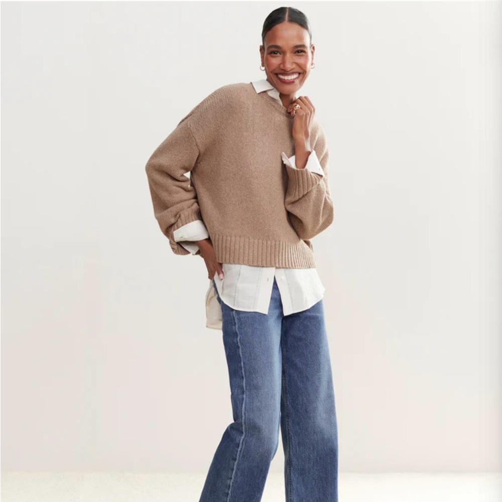 Jenni Kayne Taupe Crew Neck Sweater